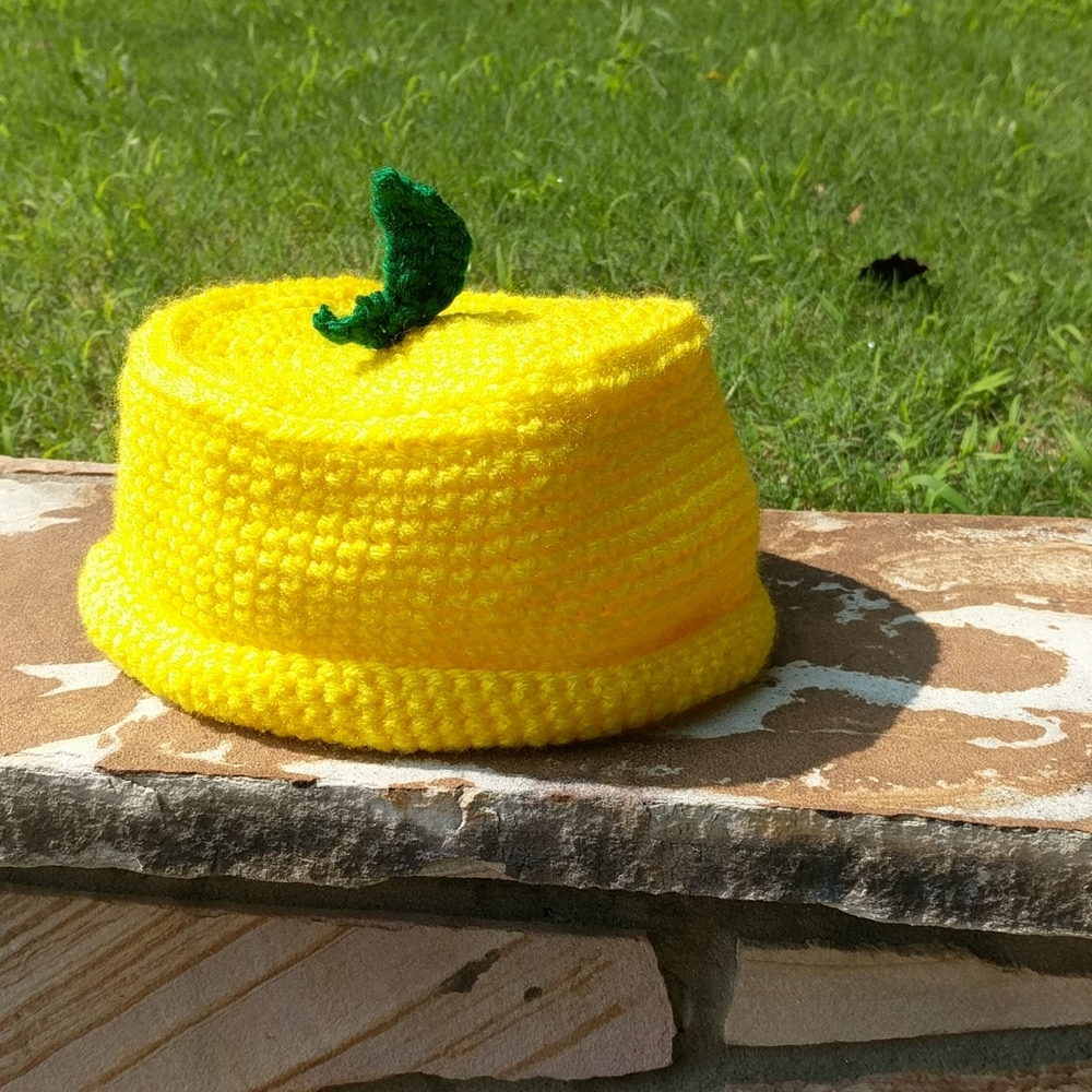 Unisex Crocheted Lemon Hat
